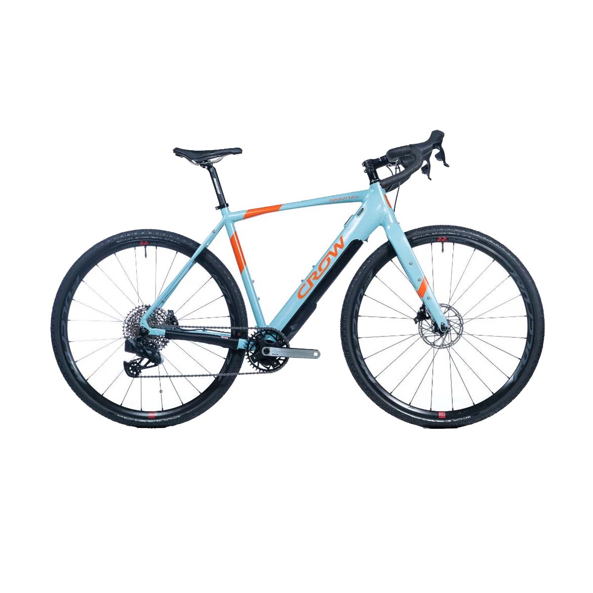 Bicicleta eléctrica Crow Gravital SL 1 AXS Azul y naranja