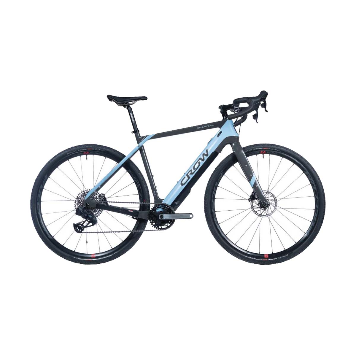 Bicicleta eléctrica Crow Gravital UL 2 AXS Gris y azul