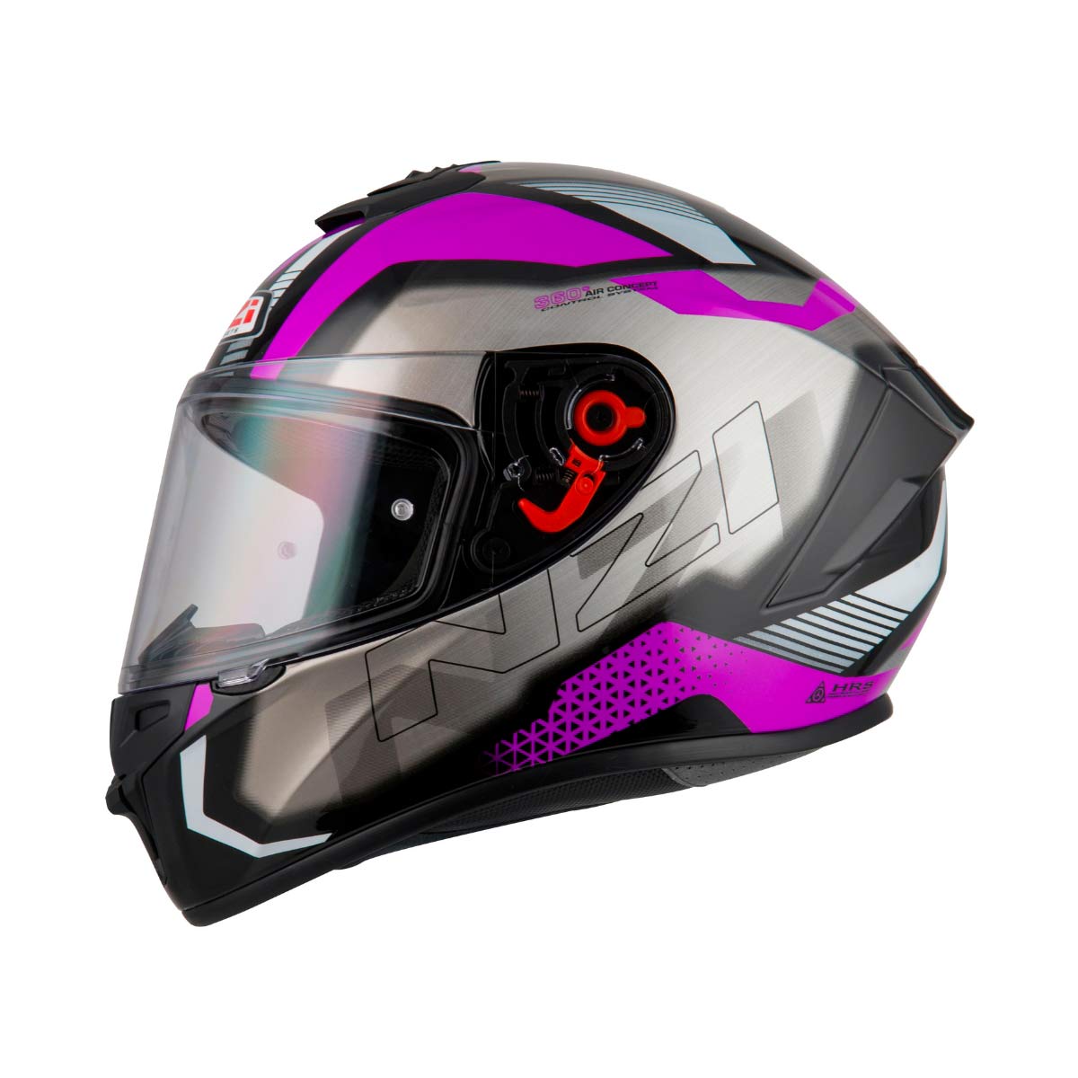 Casco para moto NZI Trendy Metal Negro Púrpura