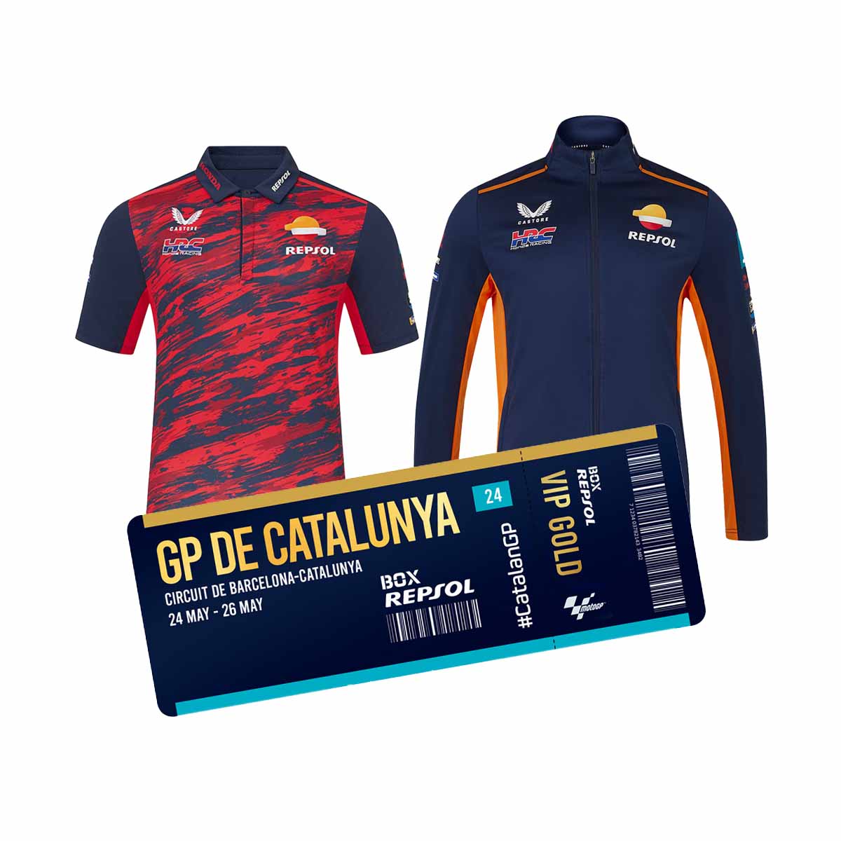 Pack MotoGP Catalunya: entrada VIP Gold + polo Luca Marini + chaqueta